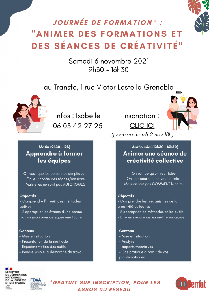 Formation bénévoles gratuite Grenoble 6 novembre 2021