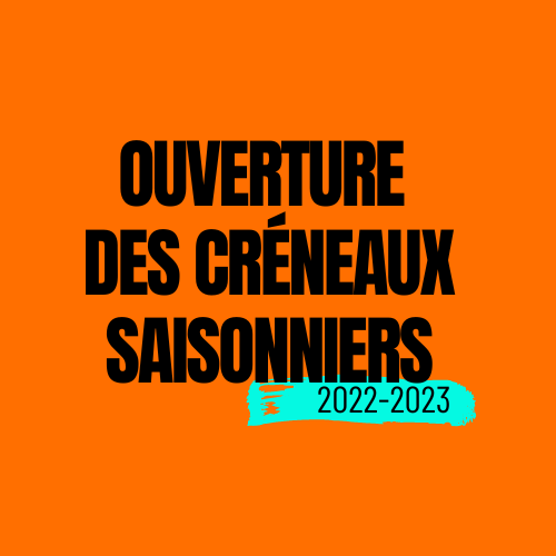 Ouverture des créneaux saisonniers 2023-2023 à Cap Berriat Grenoble