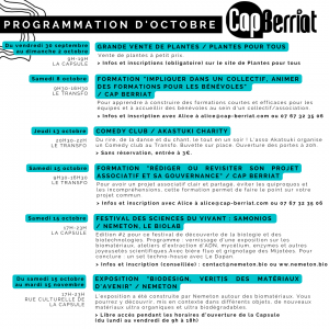 Programmation Octobre 2022 Cap Berriat