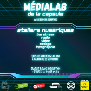 Visuel Ateliers numériques du médialab de la Capsule à Grenoble
